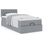 vidaXL Cadre de lit ottoman avec matelas gris clair 80x200 cm tissu