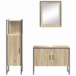 vidaXL Ensemble de mobilier de salle de bain avec étagère 3 Pièces Marron