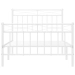 vidaXL Cadre de lit métal sans matelas et pied de lit blanc 100x190 cm