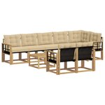 vidaXL Ensemble de canapés d'extérieur 9 Pièces Blanc et Beige