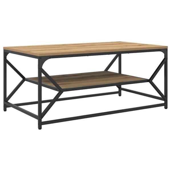 vidaXL Table basse chêne artisanal 90 x 50 x 40 cm