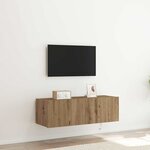 vidaXL Meuble TV mural Montage mural chêne artisanal 100 x 35 x 31 cm
