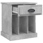 vidaXL Table de chevet gris béton 43x36x50 cm