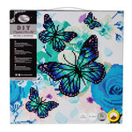 Tableau strass diamant crystal art orchidée et papillon 30cm