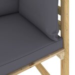 vidaXL Canapés d'angle de jardin 2Pièces et coussins Pin imprégné de vert