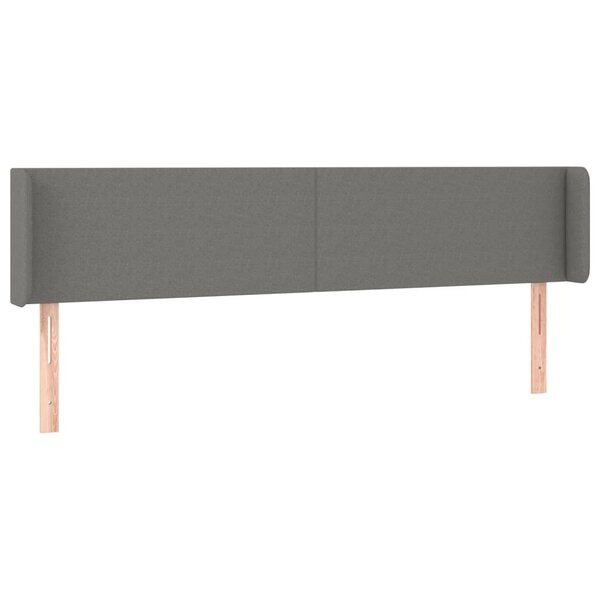 vidaXL Tête de lit avec oreilles Gris foncé 163x16x78/88 cm Tissu