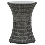 vidaXL Ensemble de bistro 3 Pièces avec coussins Résine tressée Gris