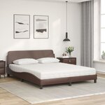 vidaXL Lit avec matelas Dover marron 160x200 cm similicuir