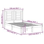 vidaXL Cadre de lit bois massif 120x190 cm petit double
