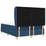 Lit Box Spring vidaXL avec Matelas - Bleu  160x200 cm  Tissu