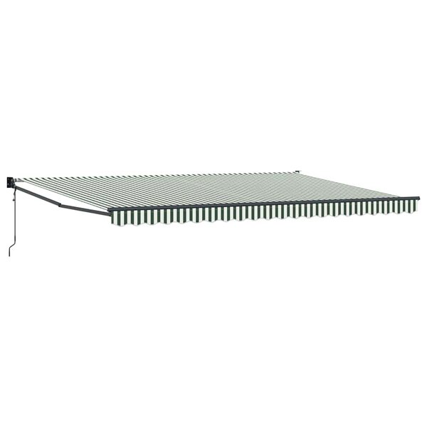 vidaXL Auvent Rétractable Vert et blanc 500 × 300 cm Polyester  Métal