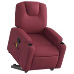 vidaXL Fauteuil inclinable de massage Rouge bordeaux Tissu