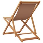 vidaXL Chaises de plage pliantes lot de 2 taupe tissu et bois massif