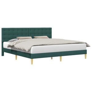 vidaXL Cadre de lit avec tête de lit Vert foncé 180 x 200 cm Tissu