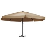 vidaXL Parasol d'extérieur avec mât en aluminium 600 cm Taupe