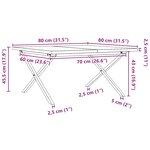 vidaXL Table basse cadre en X 80x80x45 5cm bois de pin massif et fonte