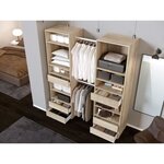Kit dressing 2 colonnes + 2 penderies + 6 tiroirs - chêne clair - 177 x 48 200 2 cm - COMBI