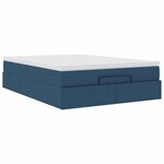 VidaXL Cadre de lit ottoman avec matelas bleu 140x200 cm tissu
