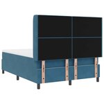 vidaXL Lit à ressorts avec tête de lit Bleu 140 x 190 cm Velours