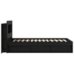 vidaXL Cadre de lit avec rangement Noir 100 x 200 cm Bois d'ingénierie