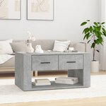 vidaXL Table basse Gris béton 80x50x40 cm Bois d'ingénierie