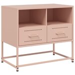 vidaXL Meuble TV rose 68x39x60 5 cm acier