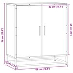 vidaXL Buffet sonoma gris 68x35x76 cm bois d'ingénierie et métal