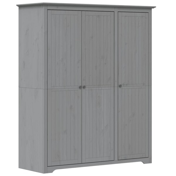 vidaXL Garde-robe BODO gris 146x53 5x173 cm bois massif de pin