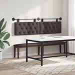 vidaXL Tête de lit suspendue Avec lumière LED Marron foncé Tissu