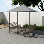 vidaXL Chapiteau de jardin avec table et bancs 2 5x1 5x2 4m Anthracite