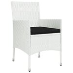 vidaXL Ensemble à manger de jardin et coussins 9 Pièces blanc poly rotin