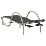 vidaXL Chaise longue et coussin gris clair 60x199x42 cm résine tressée