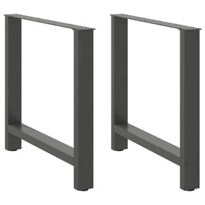 vidaXL Pieds de table à manger Anthracite 2 pièces 70 x (72-73) cm Acier