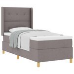 vidaXL Lit à ressorts avec matelas Taupe 90 x 190 cm tissu