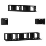 vidaXL Ensemble meuble TV 7 Pièces Chêne noir Bois d'ingénierie