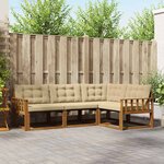 vidaXL Ensemble de canapés d'extérieur 4 Pièces Naturel et Beige