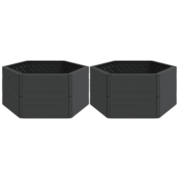 vidaXL Jardinières de jardin 2 Pièces anthracite PP
