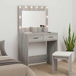 vidaXL Table de Toilette Gris Sonoma 78 5 x 41 x 135 cm