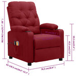 vidaXL Fauteuil électrique de massage Bordeaux Tissu