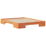 vidaXL Cadre de lit surélevé avec stockage Marron Bois massif en pin