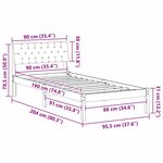 vidaXL Cadre de lit Marron et noir 90 x 190 cm Bois massif en pin