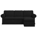 vidaXL Canapé Noir 215 x 138 x 80 cm tissu