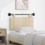 vidaXL Tête de lit suspendue Avec lumière LED Crème Tissu