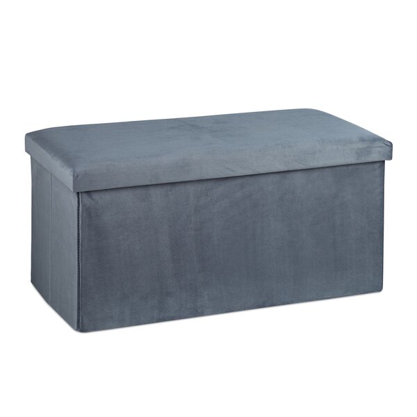 Banquette pliable avec coffre de rangement salon chambre 77 x 39 x 38 cm assise matelassée design élégant en MDF gris 13_0011178