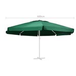 vidaXL Tissu de remplacement pour parasol d'extérieur Vert 600 cm