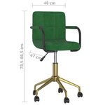 Vidaxl chaises pivotantes de salle à manger 2 pièces vert foncé velours