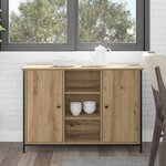 Bahut vidaXL Artisan Chêne 100x35x70 cm Bois d'ingénierie et Acier