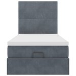 vidaXL Cadre de lit ottoman avec matelas gris foncé 100x200 cm velours