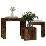 vidaXL Tables basses gigognes 3 Pièces Chêne fumé Bois d'ingénierie