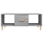 vidaXL Table basse sonoma gris 102x50x40 cm bois d'ingénierie